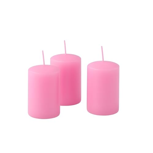 Cereria di Giorgio Risthò Bougies diamètre 4 cm hauteur 7 - Rose poudre - Lot de 12 pièces