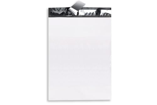 Image of Packaging material 6X8 inch x Pack of 100 | 52 Micron White Poly Bags Mailers with POD | Strong Adhesive Seal | Pouch| packaging materials for small business | Courier Bags | Plastic Pouch