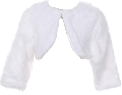 BluNight Collection Little Girls Faux Fur Flower Girl Cardigan Sweater Bolero Jacket Shrug