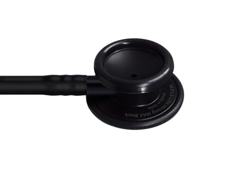 Image of Black Max Lightweight Aluminum Stethoscope for Doctors, Nurses, Medical Students, Nurse Acoustic Stethoscope (Black)