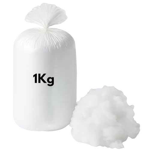 Bedding Home Bounce Back 100% Virgin Polyester Hollowfibre Filling 1Kg | Washable White Fluff Soft Stuffing for Sofas Cushions Bed Pillow Stuffing (1KG)