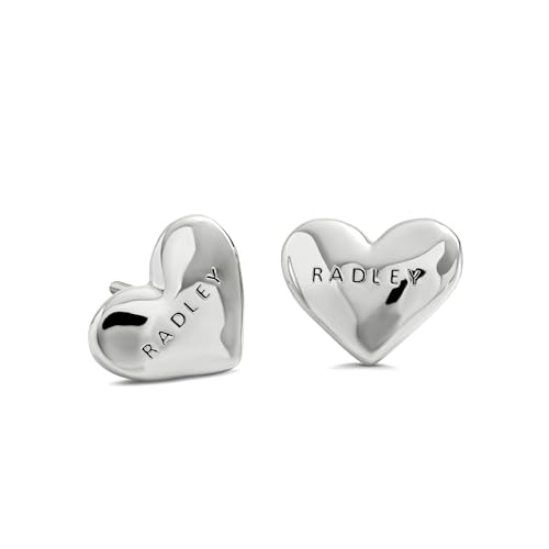 Radley Silver Plated Hammered Heart Earrings