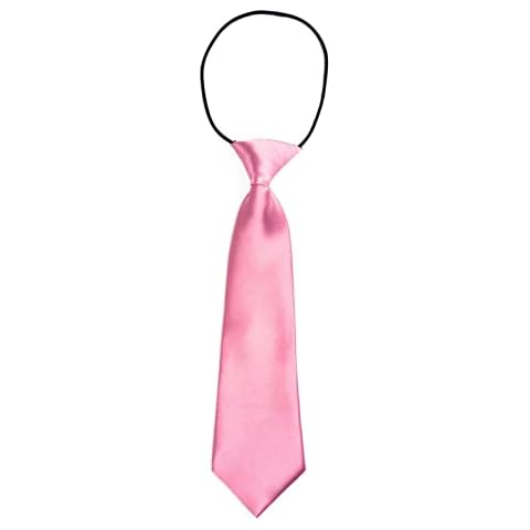 DonDon Boys Silk Look Tie with Elastic Cover