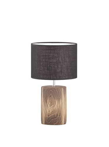 Fischer & Honsel | Tischleuchte, Malik | holzfarben mit Struktur| Stoffschirm| grau Leinen innen weiß| H: 43,00 cm, D: 24,00 cm| mit Schnurschalter| 1x E27 max. 60 Watt | 50587 Fischer & Honsel | Tischleuchte, Malik | holzfarben mit Struktur| Stoffschirm| grau Leinen innen weiß| H: 43,00 cm, D: 24,00 cm| mit Schnurschalter| 1x E27 max. 60 Watt | 50587