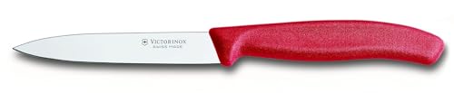 Victorinox 4-Inch Swiss Classic Paring Knife with Straight Blade, Spear Point, Red