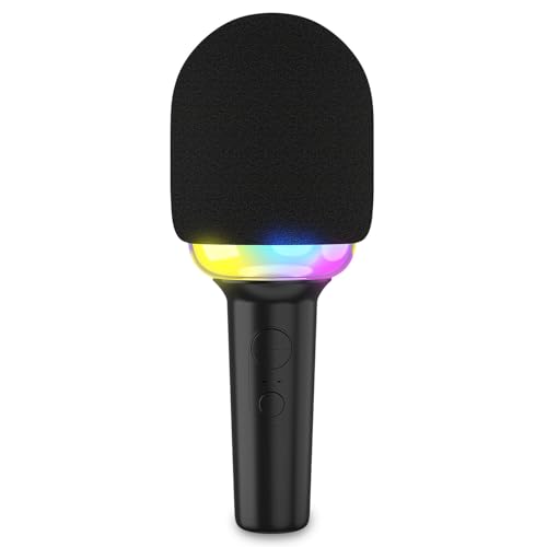 Microphone Karaoké Batterie 4H SINGMASTER Effet 5 Voix Enceinte 15W Ledwood