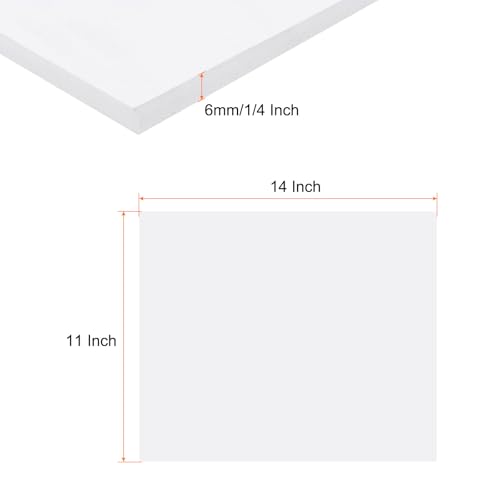 Image of Expanded PVC Plastic Sheet 1 /4 inch Thick, 11 inchx14 inch Lightweight Rigid Foam Sheet, [for Crafts Signage Displays Digital Screen Printing] - White / 3 Pcs