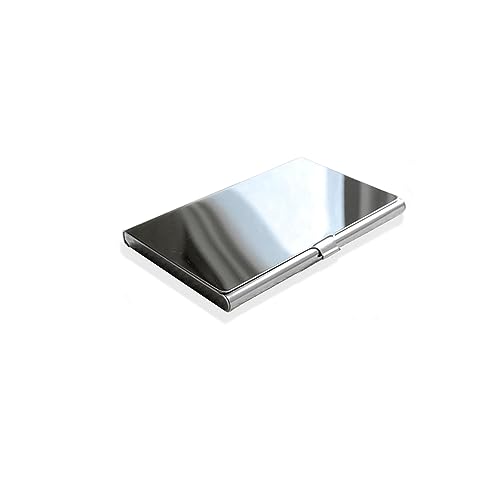 Metal Business Card Holder for 10-15 Business/ID Card Stainless Steel Card Case Slim Purse Name Card Pocket Men and Women Gifts Silver