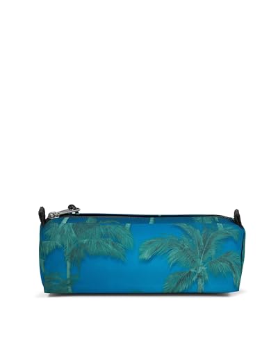 Image of EASTPAK Benchmark Pencil Case - Durable Organizer, Brize Tree Navy | Lightweight & Zippered Stationary Storage Bag for Pens /Accessories