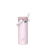 Sparrow SwivelSip Botella Termica Niños - Botella Agua Acero Inoxidable Boca Ancha con Pajita - 500ml - Sin BPA y Antifugas - para Deporte, Gimnasio, Oficina, Yoga, Ciclismo
