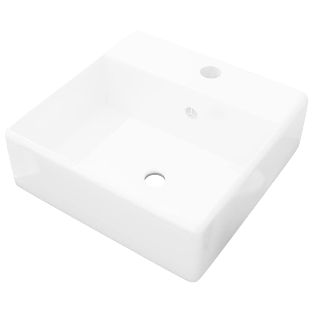 vidaXL Ceramica di lusso bacino con foro di scarico 41 x 41 centimetri