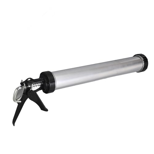 Pistola de calafateo de silicona de tubo de aluminio de 600 ml, herramienta de calafateo con 10 boquillas, 1 unidad