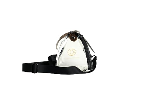 CC COUTURE Stadium Approved Pyramid Clear Handbag - Recycled 100% Pu Plastic Transparent Bag for Women with Detachable Shoulder Strap - See Through Clear Bag for Stadium Events, Sports, Concert