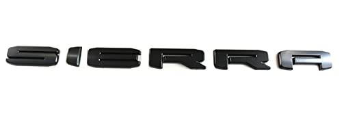 Image of 4Pcs Kit AT4 Sierra Overlay Emblems Door Rear Car Badge Compatible with 2019-2022 Sierra 1500 2500HD 3500HD (Matte Black)