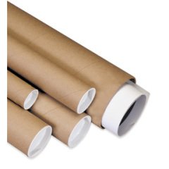 SHPP1509K - Kraft Mailing Tubes with Caps, 1 1/2 x 9