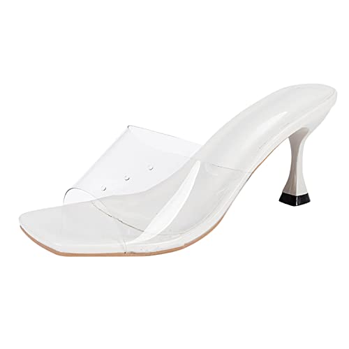 Sandales à plateforme blanches taille 39 avec talon haut chic pour femme