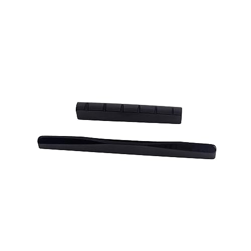 Levemolo Acoustic Guitar Bridge Saddle 2pcs Bone Saddle Nut for Folk Classical Electric Black Gl905