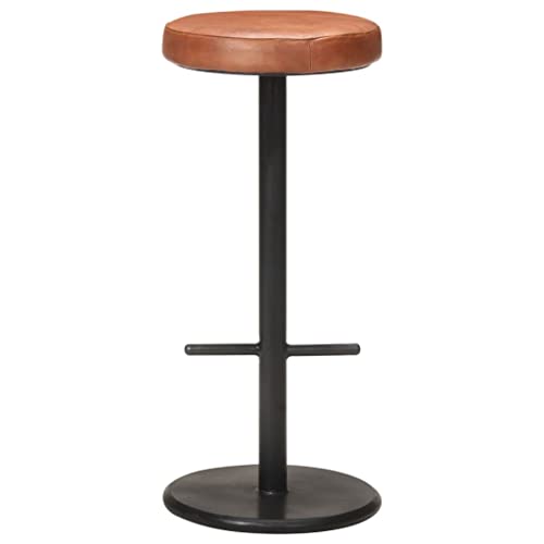 Tabourets de bar en cuir véritable et métal au design noble avec dossier - 3