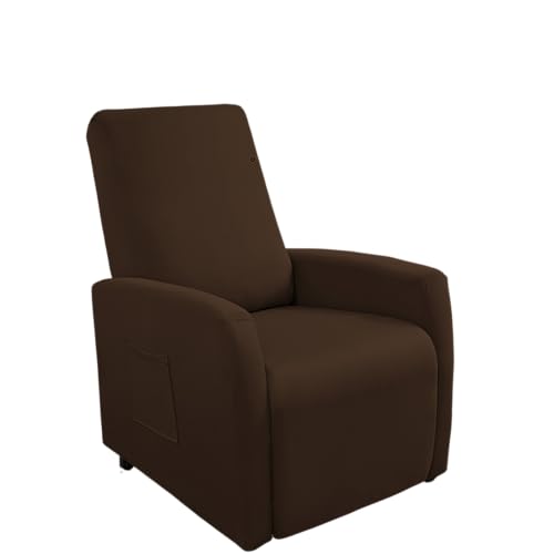 GOSTADY Recliner Chair Covers 4 Pcs Waterproof Small Recliner Sofa Slipcover Stretch Recliner Slipcover for Lazyboy Recliner Chair with Storage Pocket Furniture Protector for Living Room, Dark Brown
