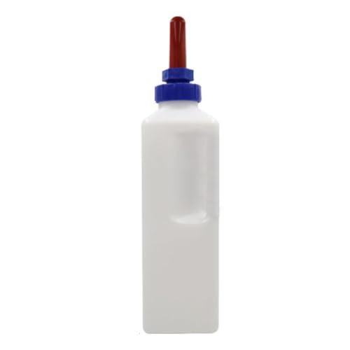 Biberón de alimentación para terneros con tetina de silicona, alimentador vertical de leche de becerro de 3 litros con asa para vacas, corderos, granjas, ganado, suministros de alimentación