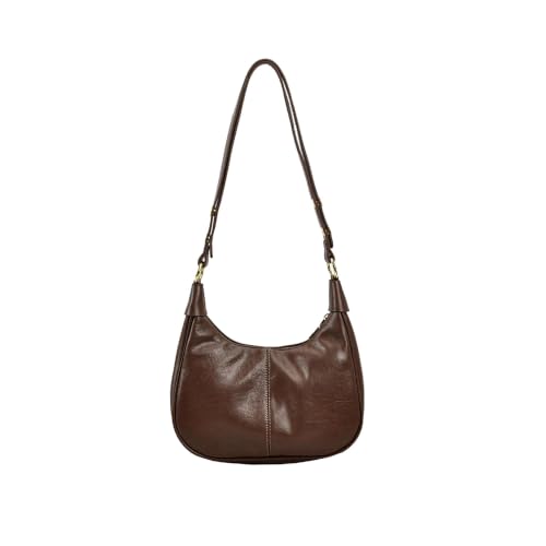 Image of Eiyye Small Hobo Bag for Women Crescent Shoulder Purse Vegan Leather Brown Purse
