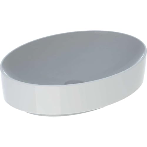 Geberit VariForm Countertop oval, 550 x 400 mm, ohne Loch für Wasserhahn, ohne Überlauf, Farbe: Weiß - 500.771.01.2