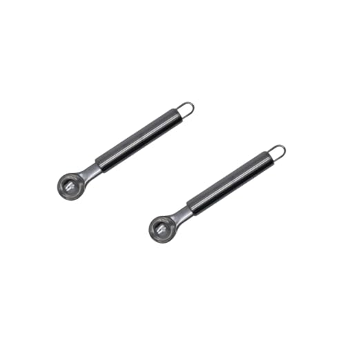 Fackelmann 9341350 Lot de 2 Cuillères à melon inox, cuillère parisienne, cuillère pour petites sphères, Acier inoxydable, Argenté, 16,5 x 3,1 x 1,8 cm