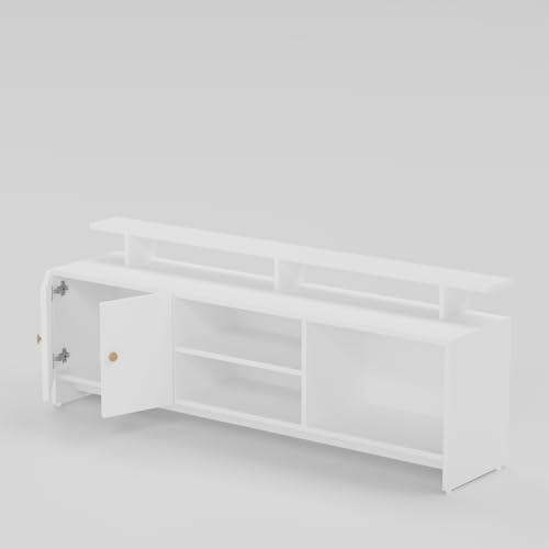 Image of Modern TV Unit for Living Room | TV Stand Table | TV Cabinet | TV Table | Living Room Furniture for Home | Assembly-DIY | Color-White