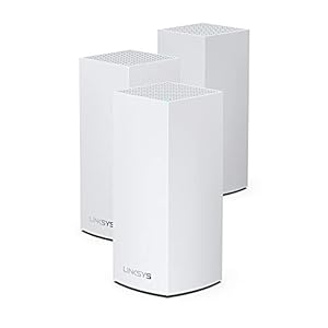 Linksys Atlas Pro 6 Velop Dual-Band-Mesh-WiFi 6-System (AX5400) WLAN-Router, Repeater, Extender mit bis zu 750 m² Funkabdeckung, 4-mal schneller, für mehr als 90 Geräte – 3er-Pack, Weiß