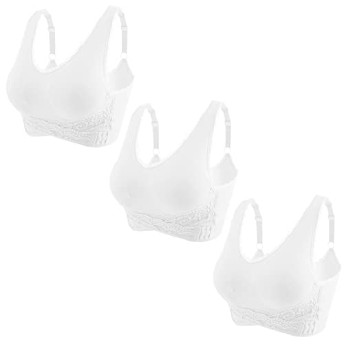 Sports Bras for Women Front Cross Front Side Buckle Bra Wireless Bra Pads Seamless Comfort Bra Yoga Bra 1/2/3 Pack