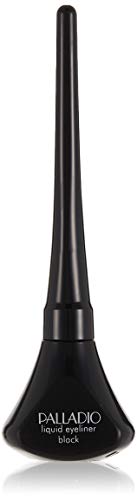 Palladio Liquid Eyeliner, Black, Highly Pigmented and Waterproof Eyeliner, For Intense Eye Definition, Smear-proof Eyeliner Liquid, Includes Easy Grip Wand and Felt Tip Eyeliner Applicator
