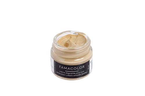 Famaco - Pommadier Famacolor - 15ml - Couleur BEIGE - Crème Teignante à Fort Pouvoir Couvrant - Rénove et Recolore les Cuirs Abîmés