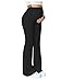 MakeMeChic Women's Maternity Pants Over The Belly Stretchy Work Pregnancy Flare Lounge Trousers Black Medium