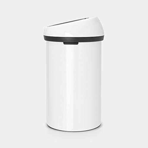 Brabantia 108686 Abfalleimer Touch Bin 60 L mit Deckel in weiß/grau, Plastik, Weiß, 58 x 28 x 28 cm – Bild 5