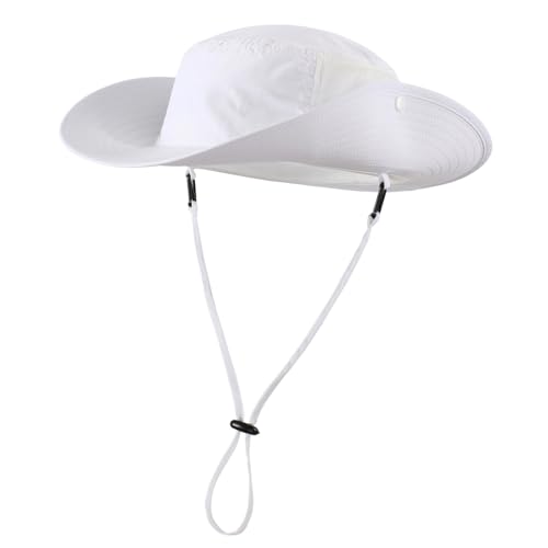 Image of Home Prefer UPF50+ Mens Sun Hat Wide Brim Womens UV Protection Beach Bucket Hat for Fishing Hiking Snap Up Cowboy Hat