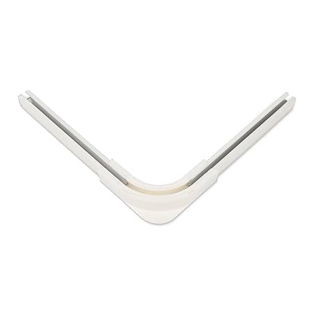 TOLIGHT M Track Curtain Channel 90° Corner Jointer, Ivory, 4.5x4.5 Inch, Smooth Sliding Connector, Pack of 1 3