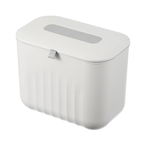 Poubelle à compost de cuisine 7L uxcell blanche suspendue avec couvercle