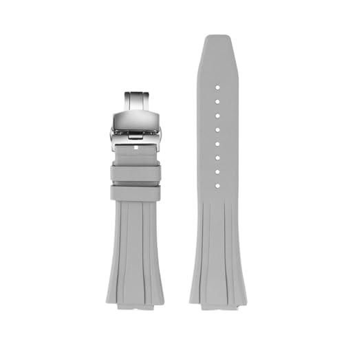 ���o�[�X�g���b�v �J�V�I GM-2100 GA2100 GM-5600 �V���[�Y FKM �V���R���ʌ��h�����v�o���h 16 �~�����[�g��(Gray-silver fold)