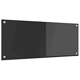 vidaXL Küchenrückwand Dunkelgrau 100 x 40 x 0,6 cm Gehärtetes Glas, Moderner Küchenstil, Coole Rückwand, hitzebeständiger Schutz, Glasplatte, einfache Reinigung für Deine Kochzone