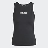 adidas Mujer Essentials Linear Slim Cotton Tank, Black/White, S