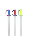 TC Toys - 3 Pack Foam Pirate Swords for Kids - 54cm Safe EVA Foam Toy Weapons in 3 Assorted Colours - Perfect Pirate Costume Accessories, Kids Birthday Party Favours & Pretend Play Dress Up Props