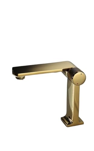 Robinet de lavabo de salle de bains en laiton chromé et or ZH1YFD