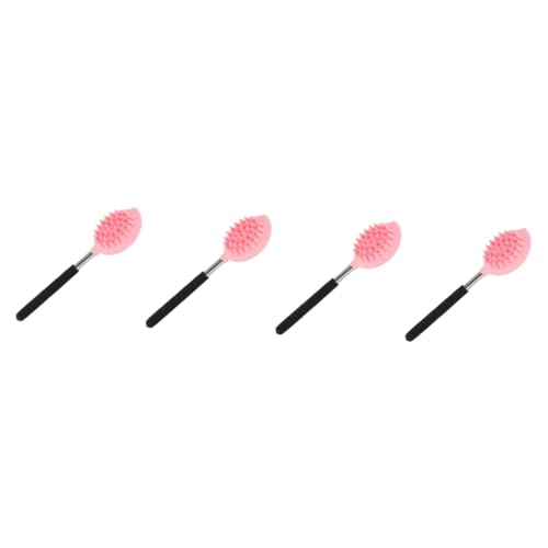 Brosse de bain silicone massage dos épurateur corporel exfoliant à manche Healvian 4 pièces