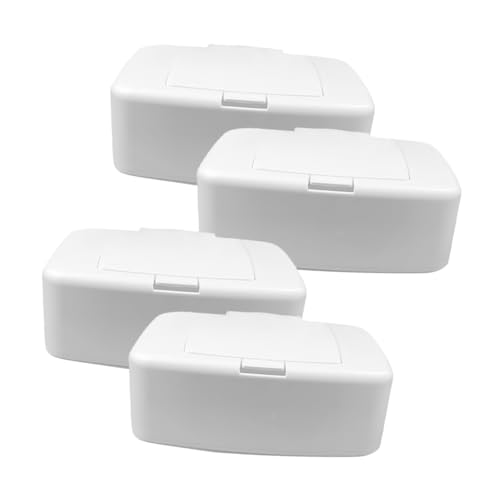 Boîte à lingettes plastique blanc Anneome design épuré et durable 4pcs