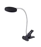 Bostitch Office LED Clamp On Desk Lamp with Metal Gooseneck, Black, VLED1800BKC