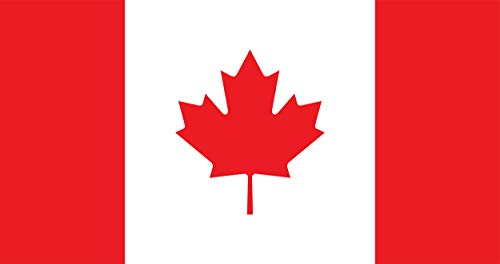 Securepro Products Large 4" X 6" Rectangular Canada Flag Decal Sticker; Premium Quality Heavy-Duty 3M Usa Vinyl, Die-Cut, Screen Printed, Adhesive On Back (2) #TOP4