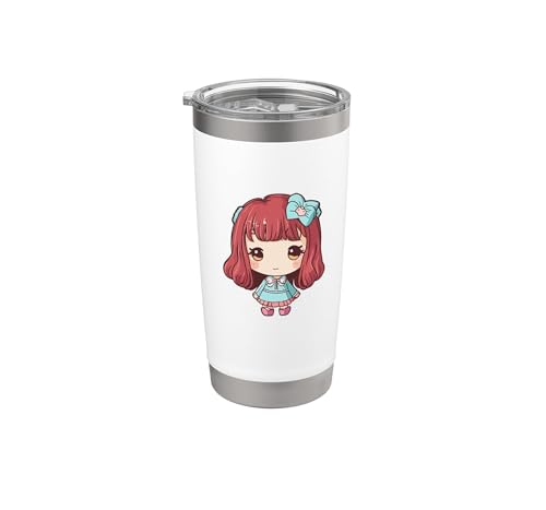 Chica Kawaii: Un mundo de ternura Vaso térmico de acero inoxidable de doble pared