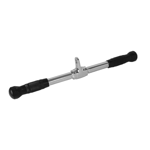 Image of Cable Machine Attachment Combo: Straight bar /Triceps Handle, Zigzag Handle, D Handle Pair, high Pulley LAT bar and Rowing Handle with Safety Lock