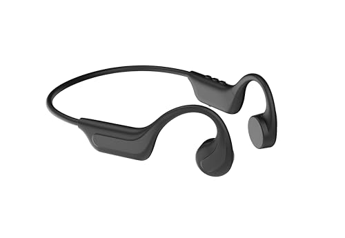 Vonlaxi Wireless Bone Conduction Headphones Open Ear for Running, Cycling, and Daily Use, Comfortable and Secure Fit for Outdoor Activities (Dark Steel Black)