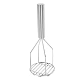 BAZEITFLOW Machacador De Patatas Multifunción para Puré Frijoles y Verduras Prensador De Papas Manual De Acero para Chefs Caseros y Cocina Fácil De Limpiar